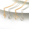 Wholesales cursive A~Z 26 letters gold silver necklaces